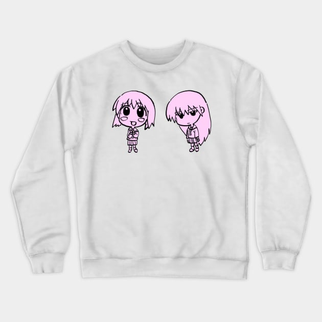 I draw chibi kaorin and sakaki / azumanga daioh Crewneck Sweatshirt by mudwizard